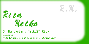 rita melko business card